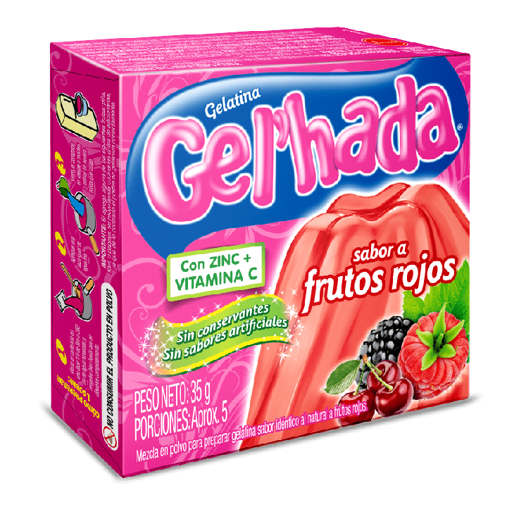 Gelatina Tradicional sabor a Frutos Rojos | 35g