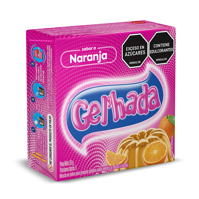 Gelatina Gel’hada  naranja  x 35g