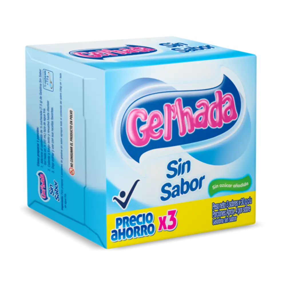 Gelatina Gel’hada Sin Sabor 3×30 g