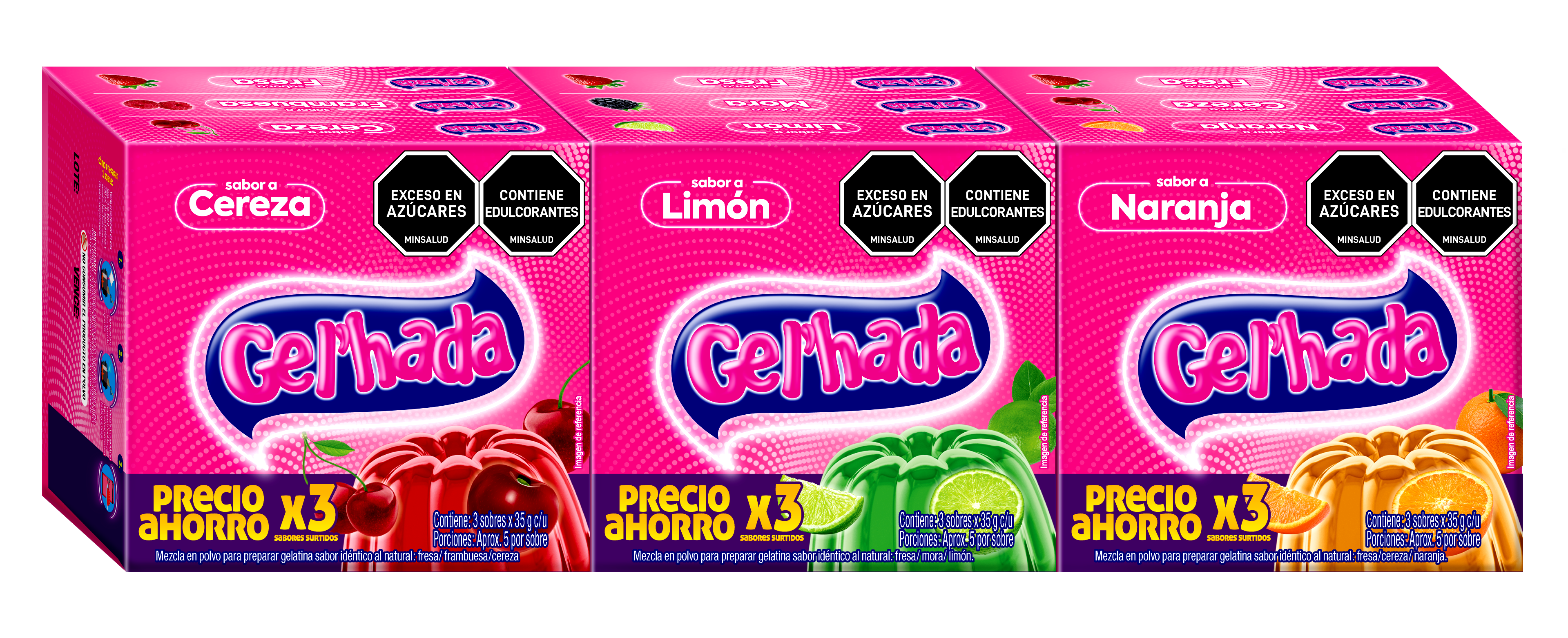 Gelatina Gel’hada x 9 sabores surtidos x 35g C/U